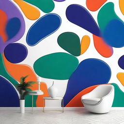 Create a vibrant abstract wallpaper to counterbalance the clinical white LED lights