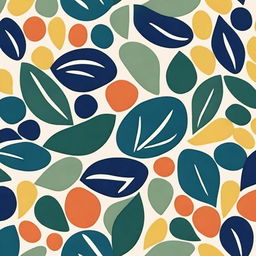 Create a bold print inspired by late Henri Matisse's cut paper art, focusing on abstract greenery and organic forms