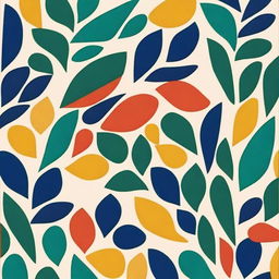 Create a bold print inspired by late Henri Matisse's cut paper art, focusing on abstract greenery and organic forms