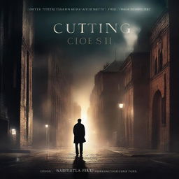 Create a book cover titled 'Cutting It Close', featuring a suspenseful and thrilling atmosphere