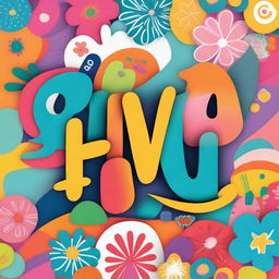 A friendly greeting with the word 'Hi' in a vibrant and colorful style, featuring playful elements and cheerful designs suitable for all ages