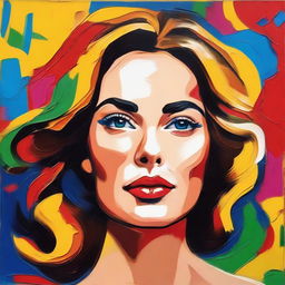 Create an 8k resolution oil painting in impasto pop art style featuring a beautiful Italian woman