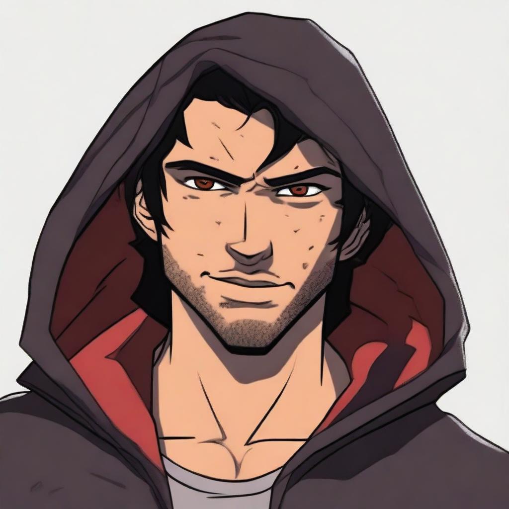 A male character with tan skin and freckles