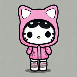 Create a simple image of Hello Kitty styled as a baddie