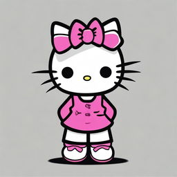 Create an image of Hello Kitty looking fierce and confident, embodying the 'slay' attitude