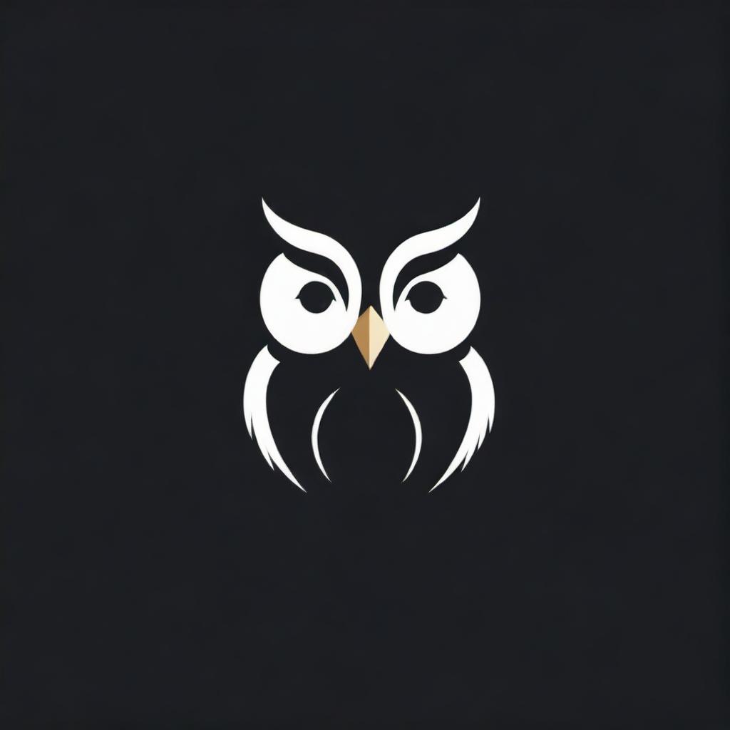 An OVO (October's Very Own) logo, embodying the chic and luxurious aesthetic typical of the Drake-led brand, evoking elegance in its minimalistic, owl-shaped design set on a glossy black background.