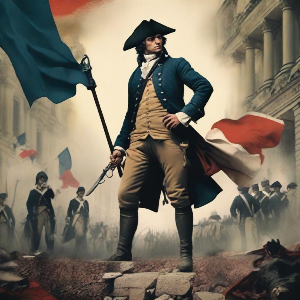 Create a movie poster for a film titled 'The Revolt' set during the French Revolution