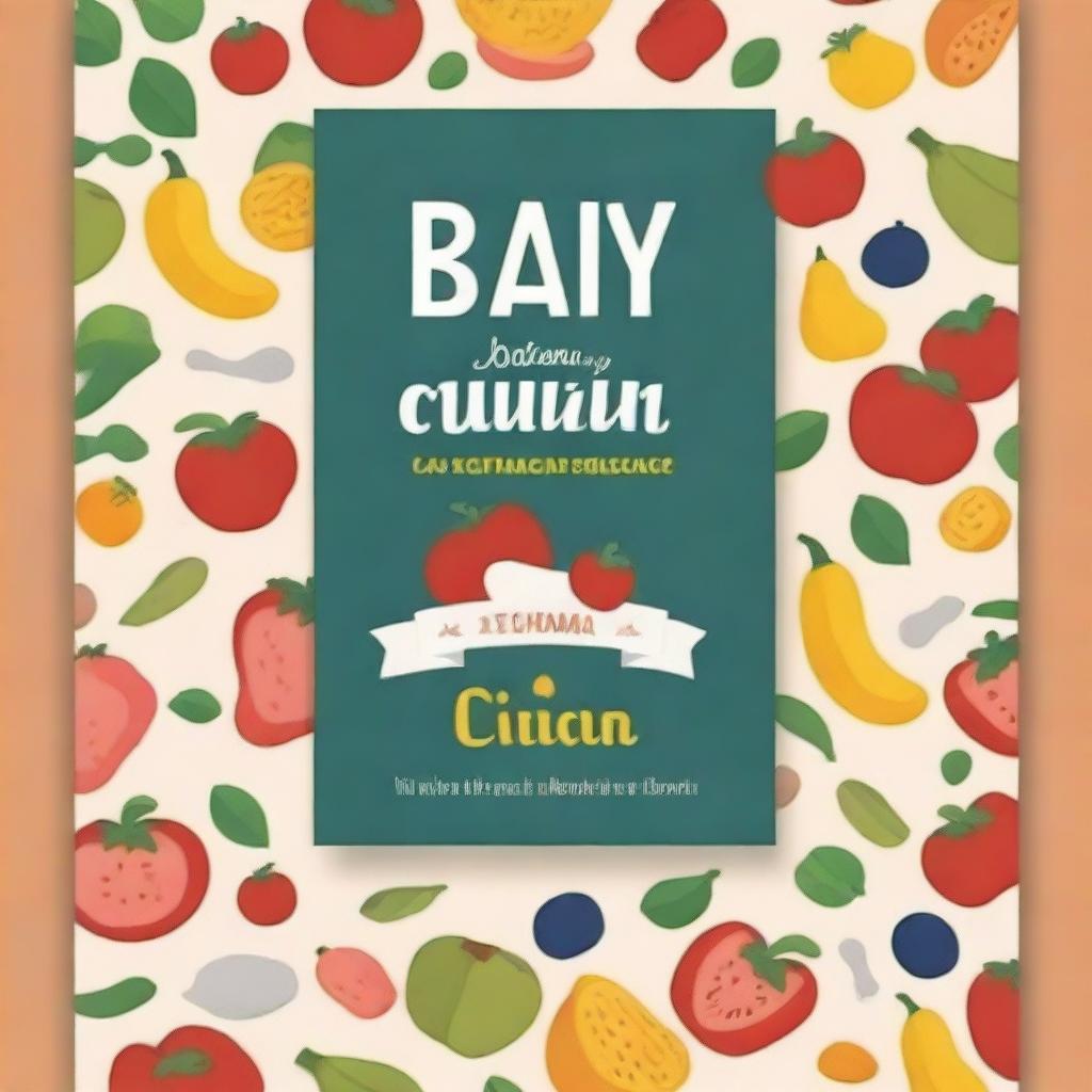 Create a book cover titled 'Baby Ricette e Tagli Sicuri' with the subtitle '2 LIBRI IN 1: La guida definitiva per uno svezzamento sicuro e nutriente: Tecniche di tagli sicuri e Ricette dai 6 ai 24 mesi di vita