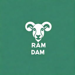 Design a logo featuring the text 'Ram Daz' on a forest green background. Include a catchy slogan: 'Keep Calm and Play'. Add an elegant face with a substantial, friendly moustache as a distinctive feature of the logo.