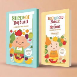 Create a book cover with the title 'Baby Ricette e Tagli Sicuri' and the subtitle '2 LIBRI IN 1: La guida definitiva per uno svezzamento sicuro e nutriente: Tecniche di tagli sicuri e Ricette dai 6 ai 24 mesi di vita