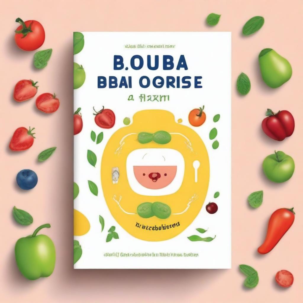 Create a book cover titled 'Baby Ricette e Tagli Sicuri' with the subtitle '2 LIBRI IN 1: La guida definitiva per uno svezzamento sicuro e nutriente: Tecniche di tagli sicuri e Ricette dai 6 ai 24 mesi di vita