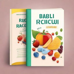 Design a book cover with the title 'Baby Ricette e Tagli Sicuri' and the subtitle '2 LIBRI IN 1: La guida definitiva per uno svezzamento sicuro e nutriente: Tecniche di tagli sicuri e Ricette dai 6 ai 24 mesi di vita