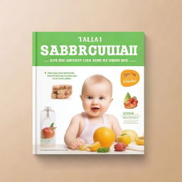 Create a book cover titled 'Baby Ricette e Tagli Sicuri' with the subtitle '2 LIBRI IN 1: La guida definitiva per uno svezzamento sicuro e nutriente: Tecniche di tagli sicuri e Ricette dai 6 ai 24 mesi di vita