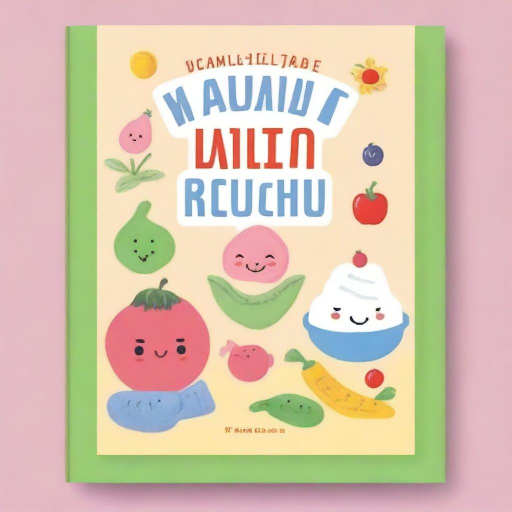 Design a book cover titled 'Baby Ricette e Tagli Sicuri' with the subtitle '2 LIBRI IN 1: La guida definitiva per uno svezzamento sicuro e nutriente: Tecniche di tagli sicuri e Ricette dai 6 ai 24 mesi di vita