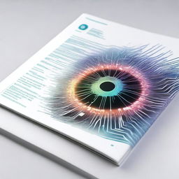 Create a book cover featuring the theme of fundus photography and artificial intelligence