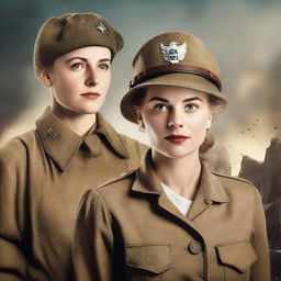 Create a book cover featuring a German male soldier and a female nurse set in World War II