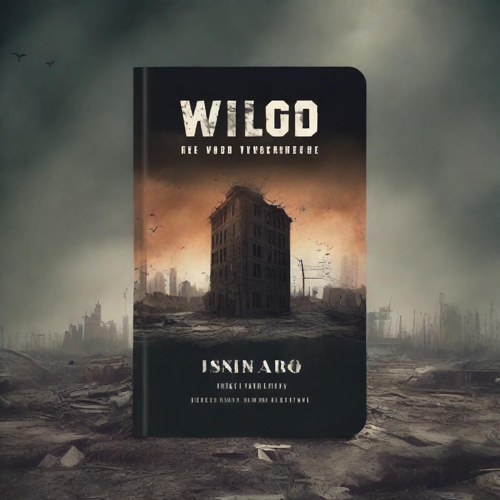 Create a simple book cover with a post-apocalyptic logo tone