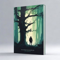 Create a captivating book cover featuring a mystical forest with ancient trees and glowing magical elements