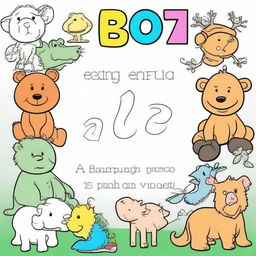 A coloring book page featuring the entire alphabet from A to Z with zoo animals