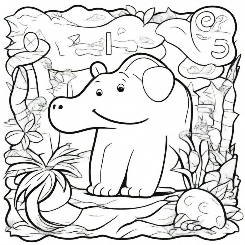 A coloring book page featuring the entire alphabet from A to Z with zoo animals