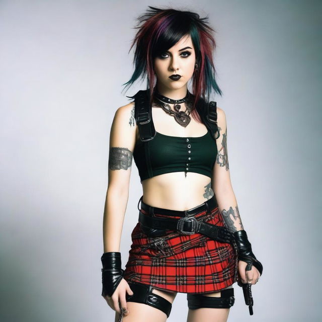 A high-resolution photograph of a sexy emo girl named Faith Marone