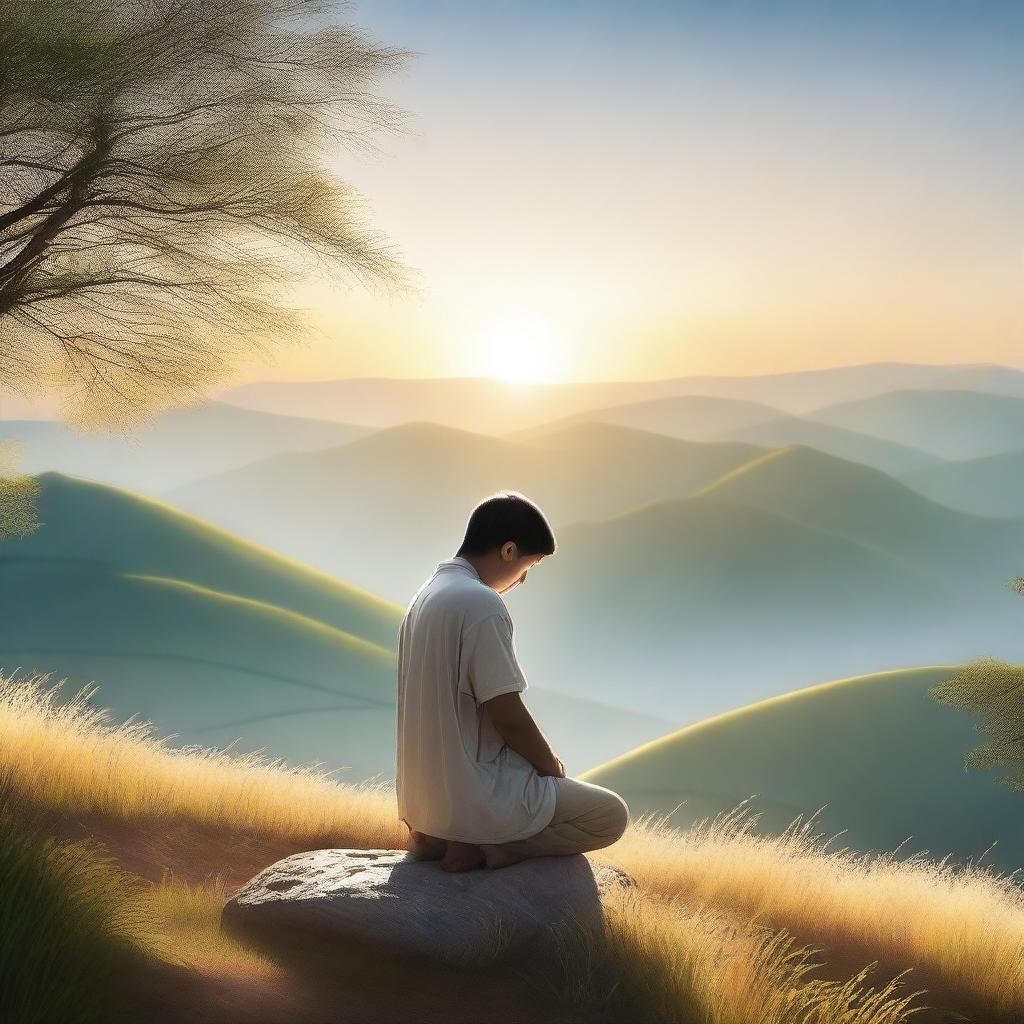 A serene and peaceful scene depicting the power of prayer