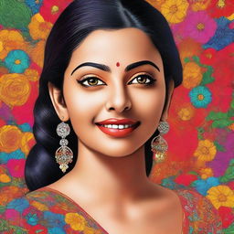 A detailed and beautiful portrait of a person named Kajal, showcasing her unique features and personality