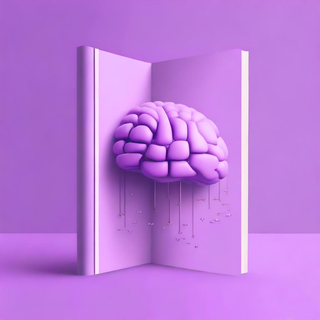 Create a book cover with a light purple background