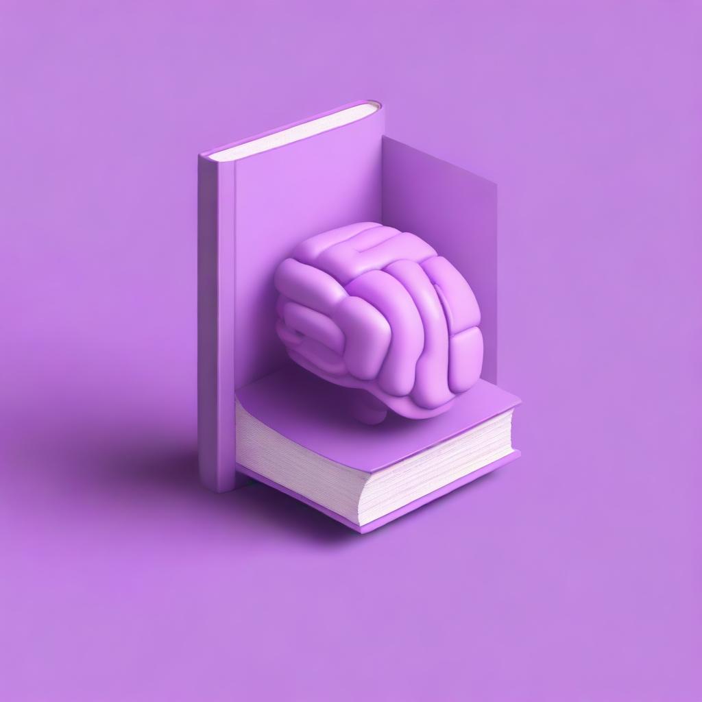 Create a book cover with a light purple background