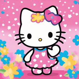 Hello Kitty posing in a cute and stylish manner