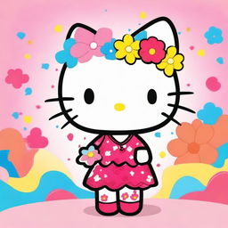 Hello Kitty posing in a cute and stylish manner