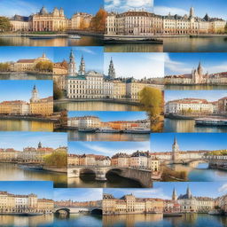 A picturesque collage featuring the 17 most beautiful cities in Europe