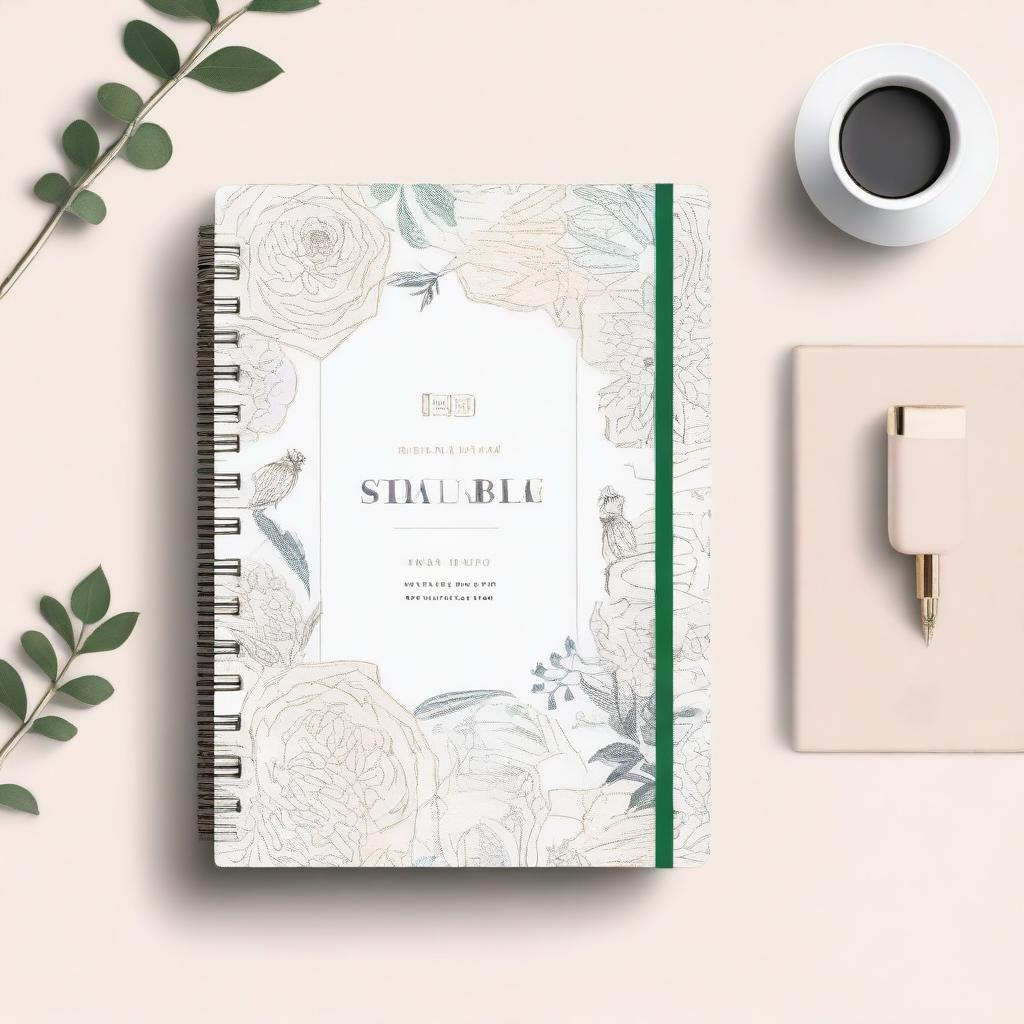 A beautifully designed planner with an elegant cover, featuring intricate patterns and a stylish font