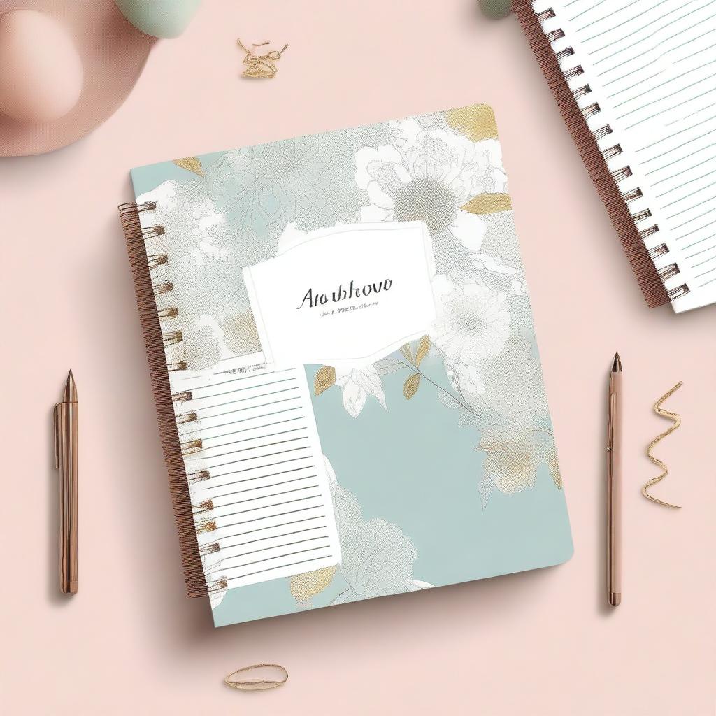 A beautifully designed planner with an elegant cover, featuring intricate patterns and a stylish font