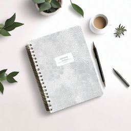 A beautifully designed planner with an elegant cover, featuring intricate patterns and a stylish font