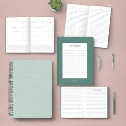 A beautifully designed productive planner with an elegant cover, featuring intricate patterns and a stylish font