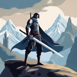 Create an image featuring a character holding two swords