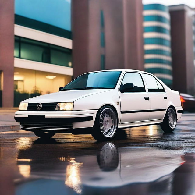 A detailed image of a 1998 Volkswagen Jetta MK3 with curved edges