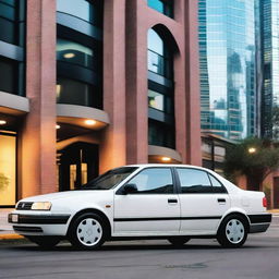 A detailed image of a 1998 Volkswagen Jetta MK3 with curved edges