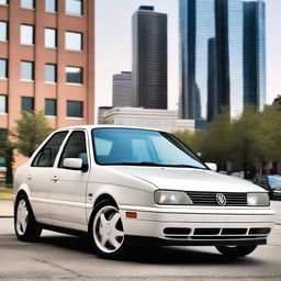 A detailed image of a 1998 Volkswagen Jetta MK3 with curved edges