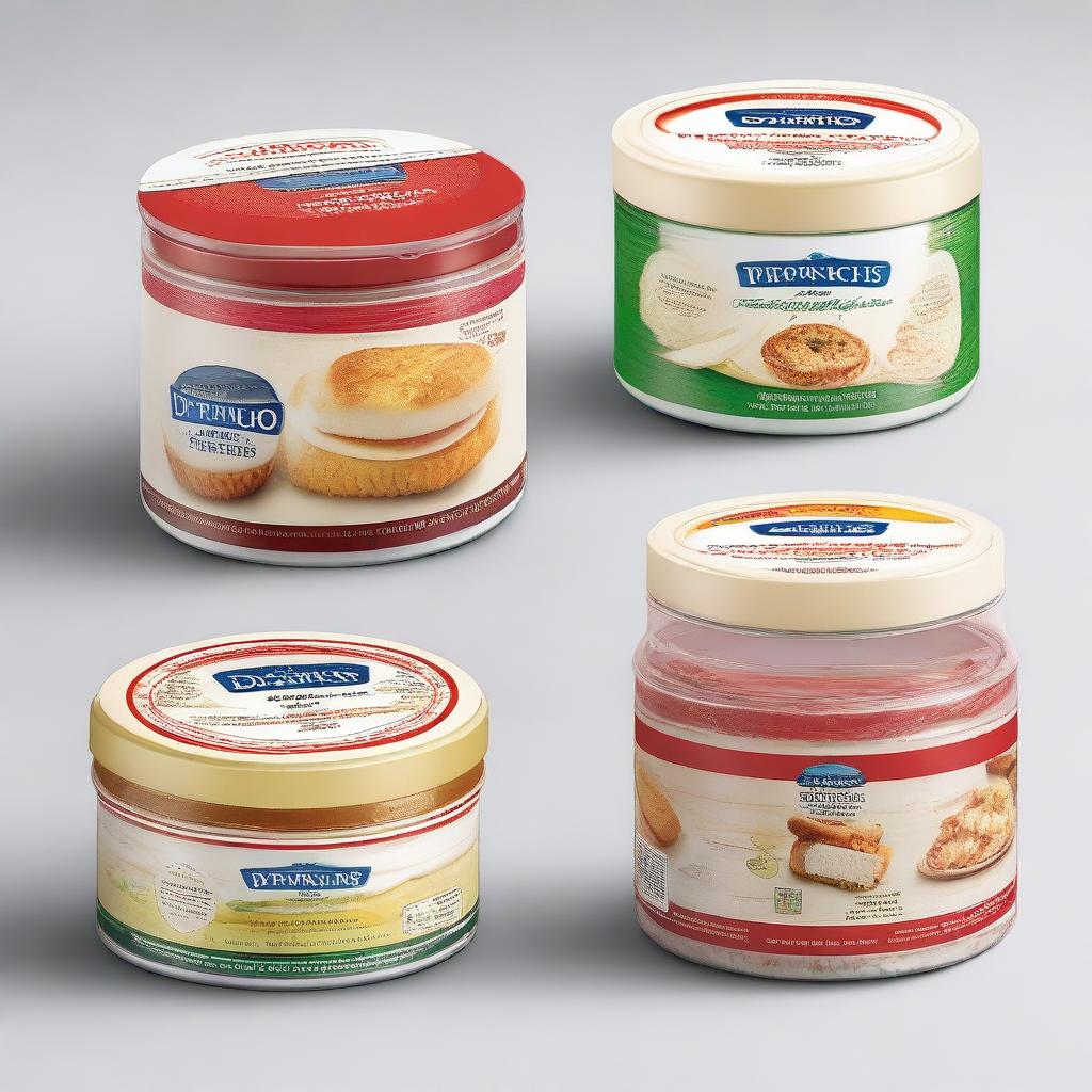 A detailed catalog featuring various types of cream cheese from the brand Dos Pinos