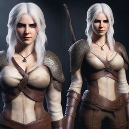 Create an image of Ciri from The Witcher series wearing a skin-tight costume