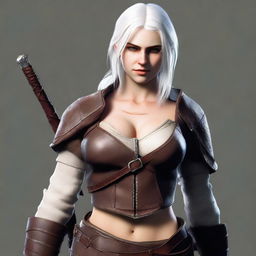 Create an image of Ciri from The Witcher series wearing a skin-tight costume