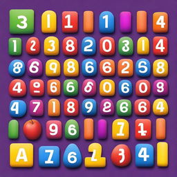 A vibrant and engaging educational image for children that teaches colors and numbers