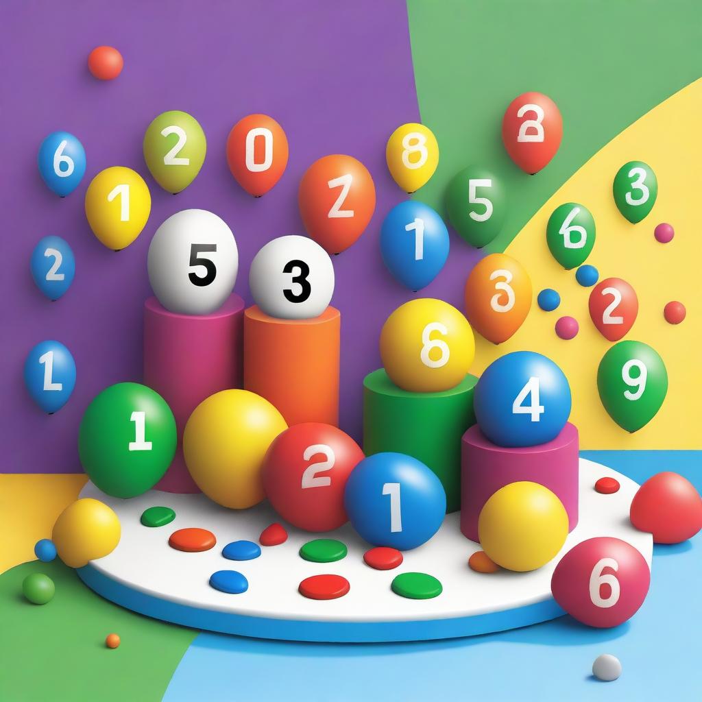 A vibrant and engaging educational image for children that teaches colors and numbers