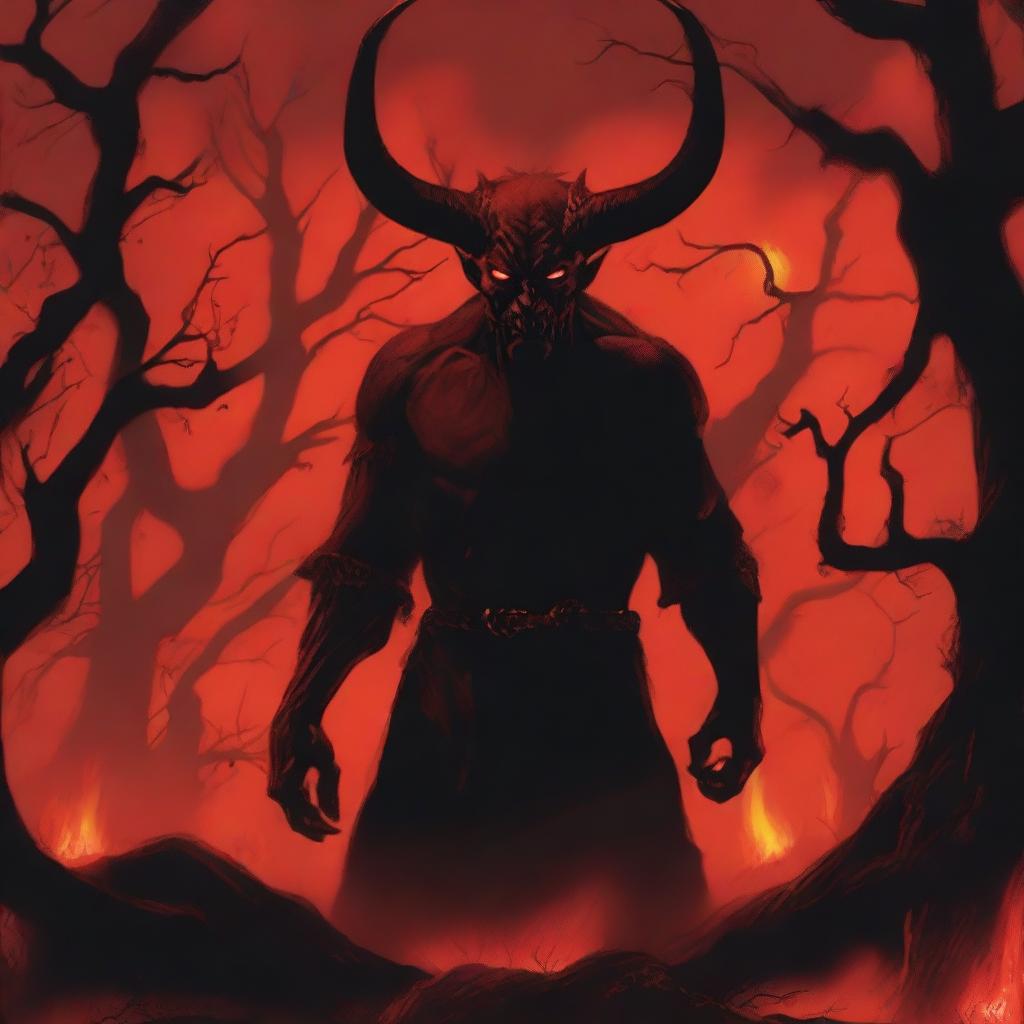 A dark and ominous scene depicting the devil