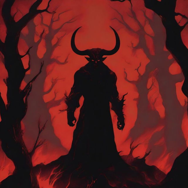 A dark and ominous scene depicting the devil