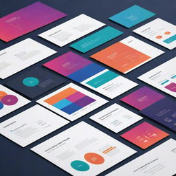 A sleek, modern PowerPoint presentation with vibrant colors, professional graphs, and clean, minimalist slide design.