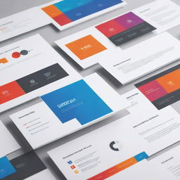 A sleek, modern PowerPoint presentation with vibrant colors, professional graphs, and clean, minimalist slide design.