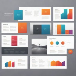 A sleek, modern PowerPoint presentation with vibrant colors, professional graphs, and clean, minimalist slide design.